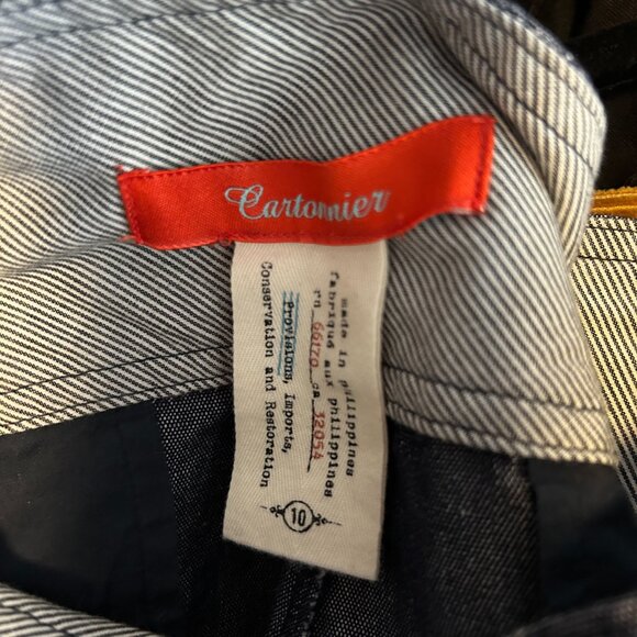 ANTHROPOLOGIE Cartonnier Hana Denim Wide Leg Cropped Pants Culottes Nautical - Picture 5 of 8